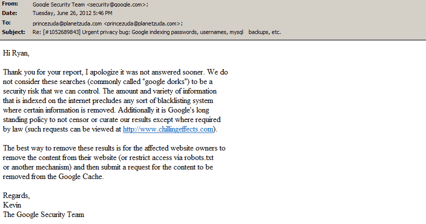 google hacking les dorks ne sont pas une faille de sécurité