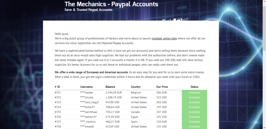 carding paypalaccount