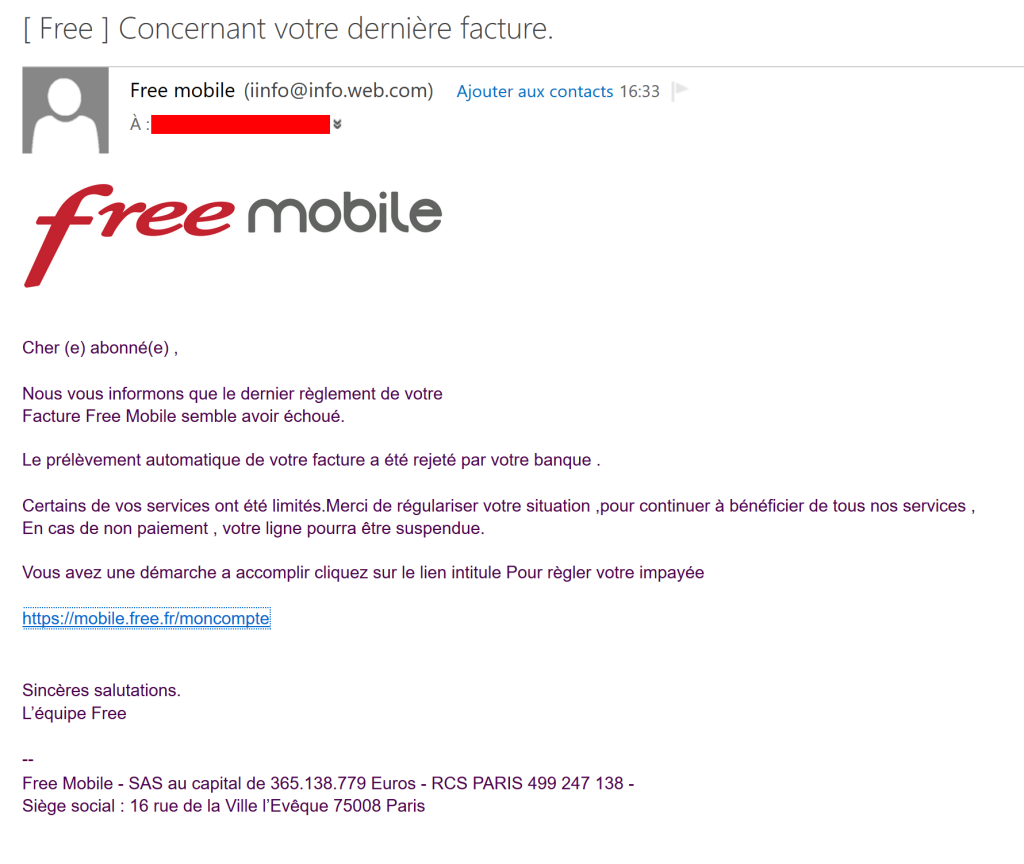 Urgent Phishing Free Mobile Ne Vous Faites Pas Avoir