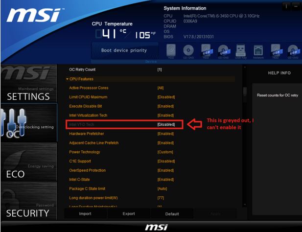 Ecran 2 Bios setup CPU virtualization