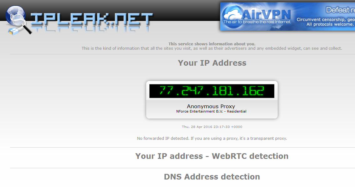 Image 44 détection attaques WebRTC et DNS via TOR