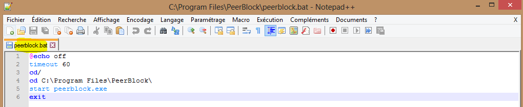 Image 57 script démarrage auto peerblock
