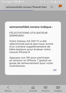 site malveillant mobile